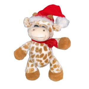 Giraffe‎ Plush Stuffed Animal Christmas Holiday Toy Santa Hat Scarf Soft Cute